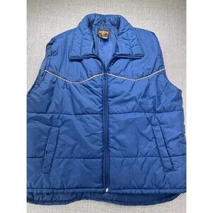Vintage RIO GRANDE Men's Vest Size XL Puff Western Style Winter Vest Nylon Shell